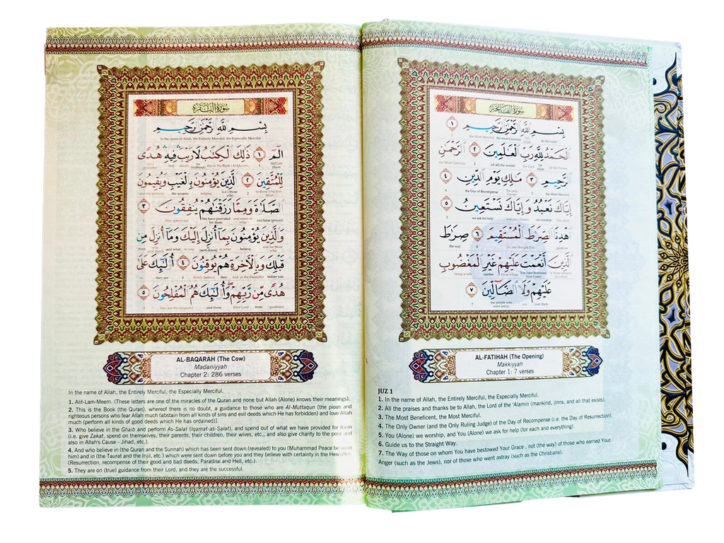 Maqdis A4 Large Al Quran Al Kareem Word-by-Word Translation Colour Coded Tajweed White